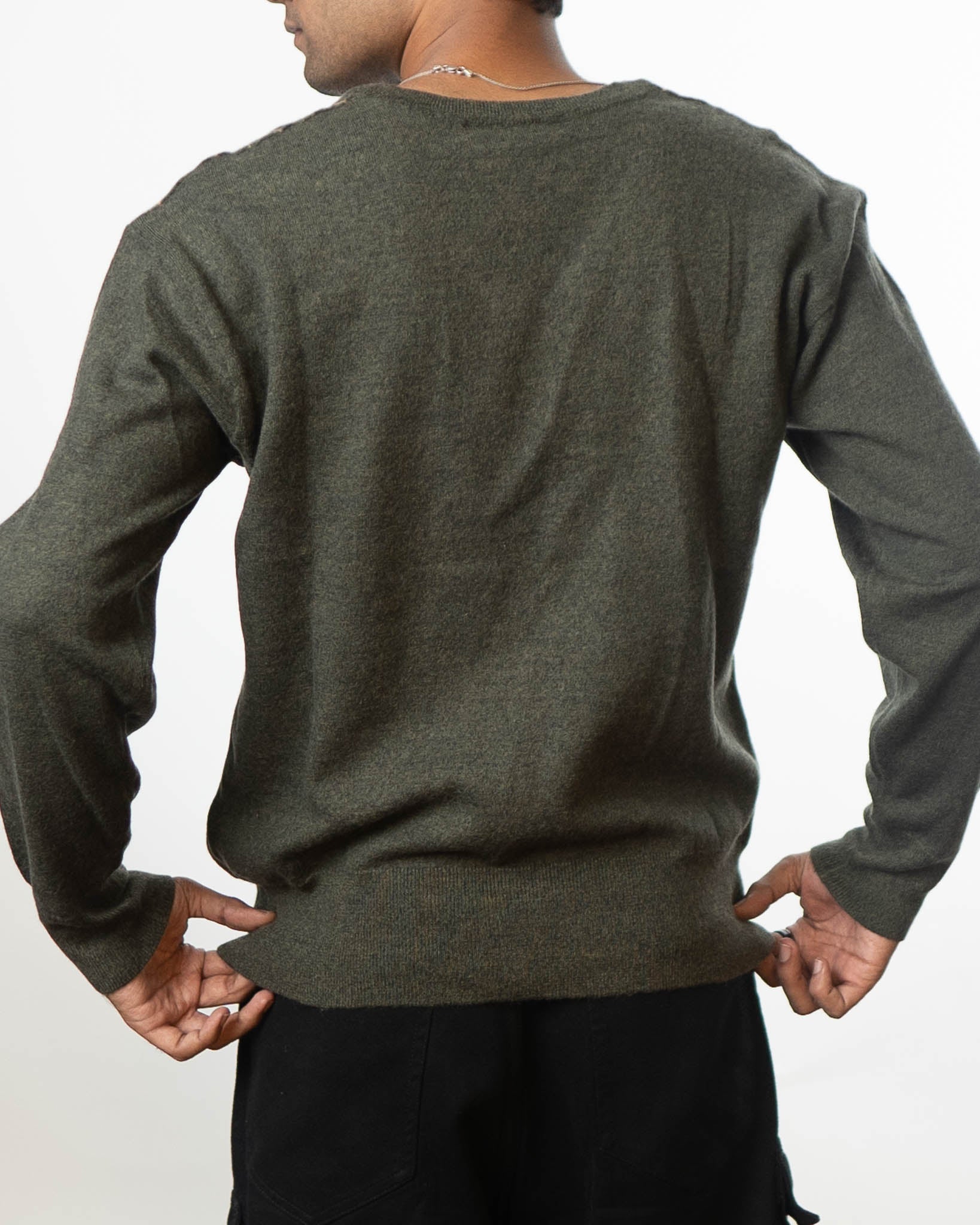 Yves Saint Laurent V-Neck Green Sweater