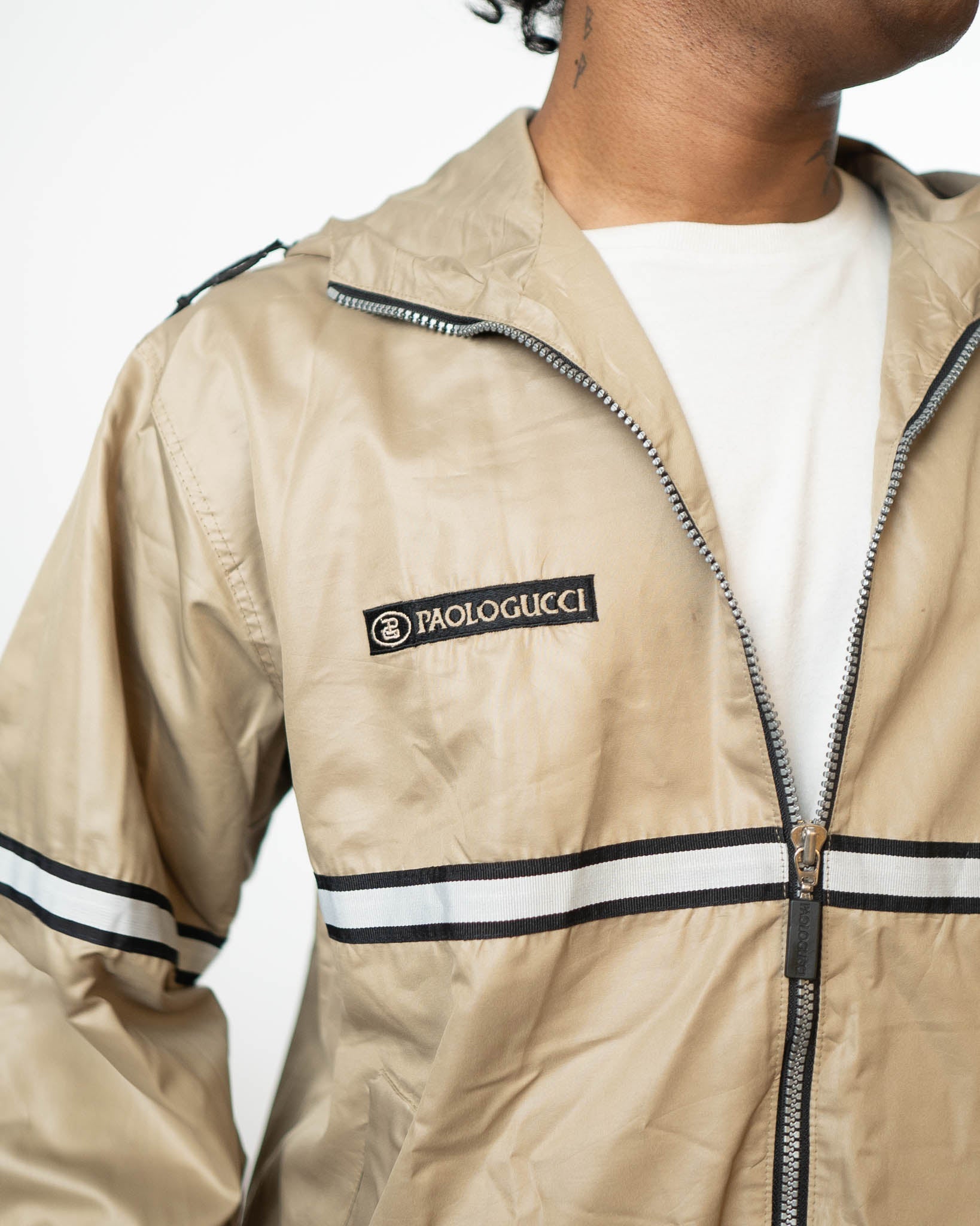 Paolo Gucci Beige Zip up Hoodie