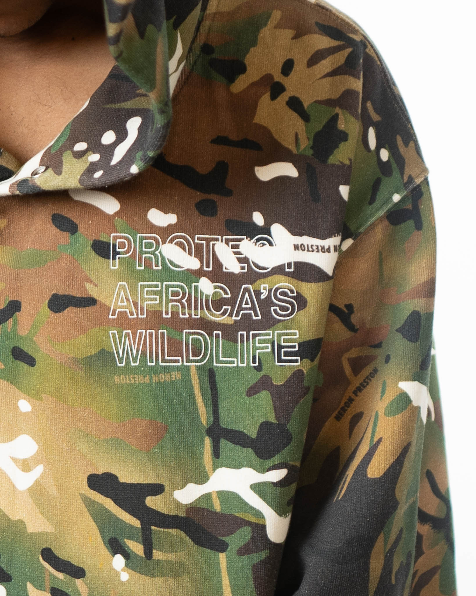 Heron Preston Camouflage Hoodie Sweatshirt