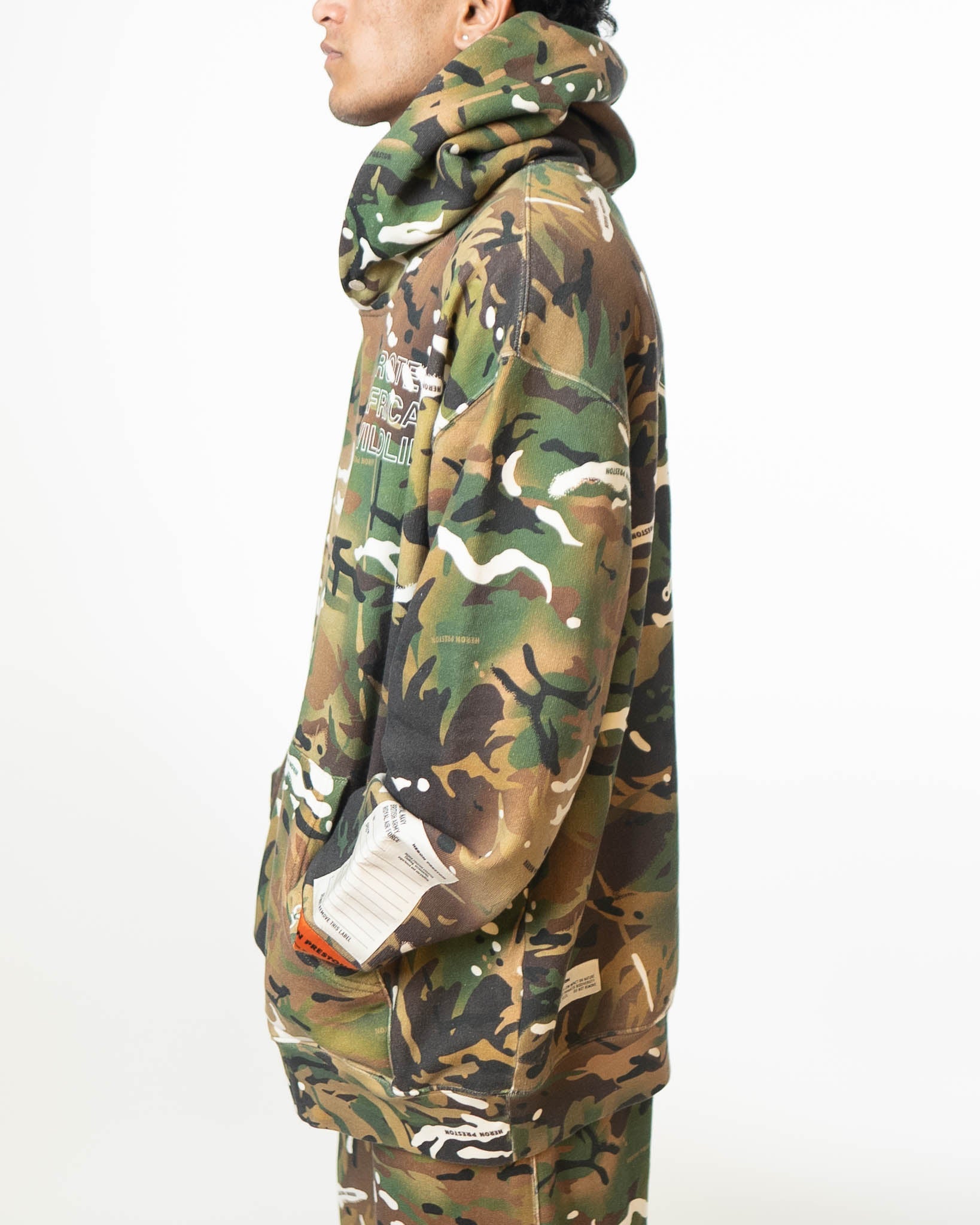 Heron Preston Camouflage Hoodie Sweatshirt