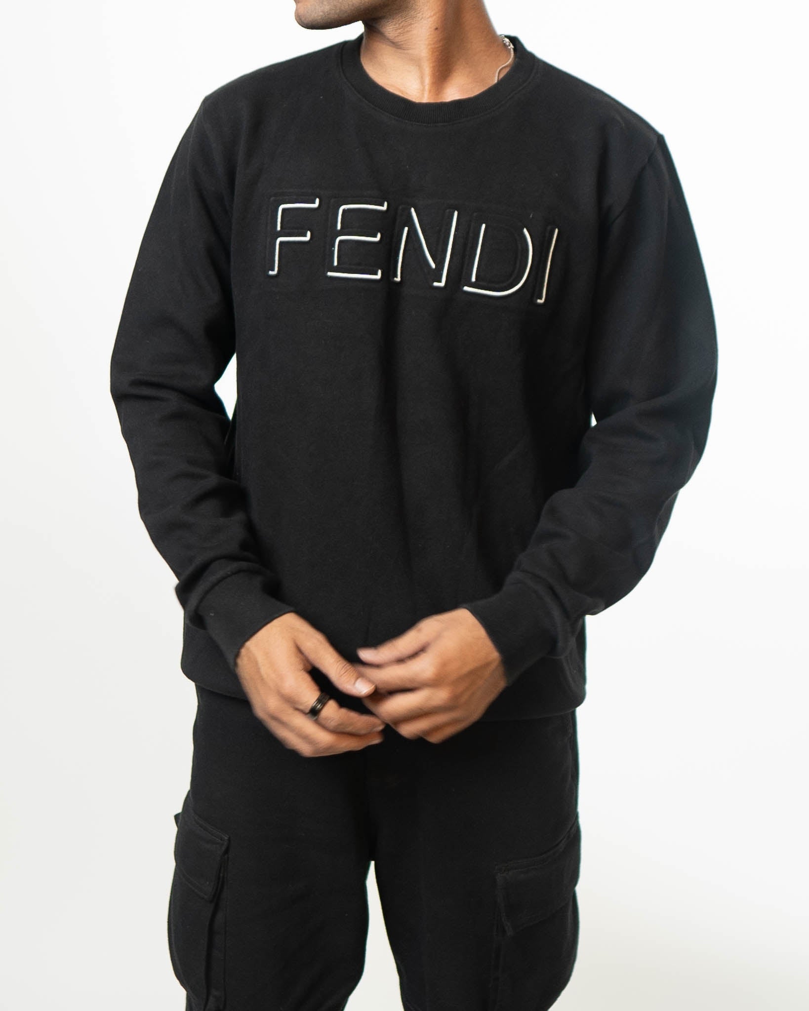 Fendi Logo Black Sweatshirt