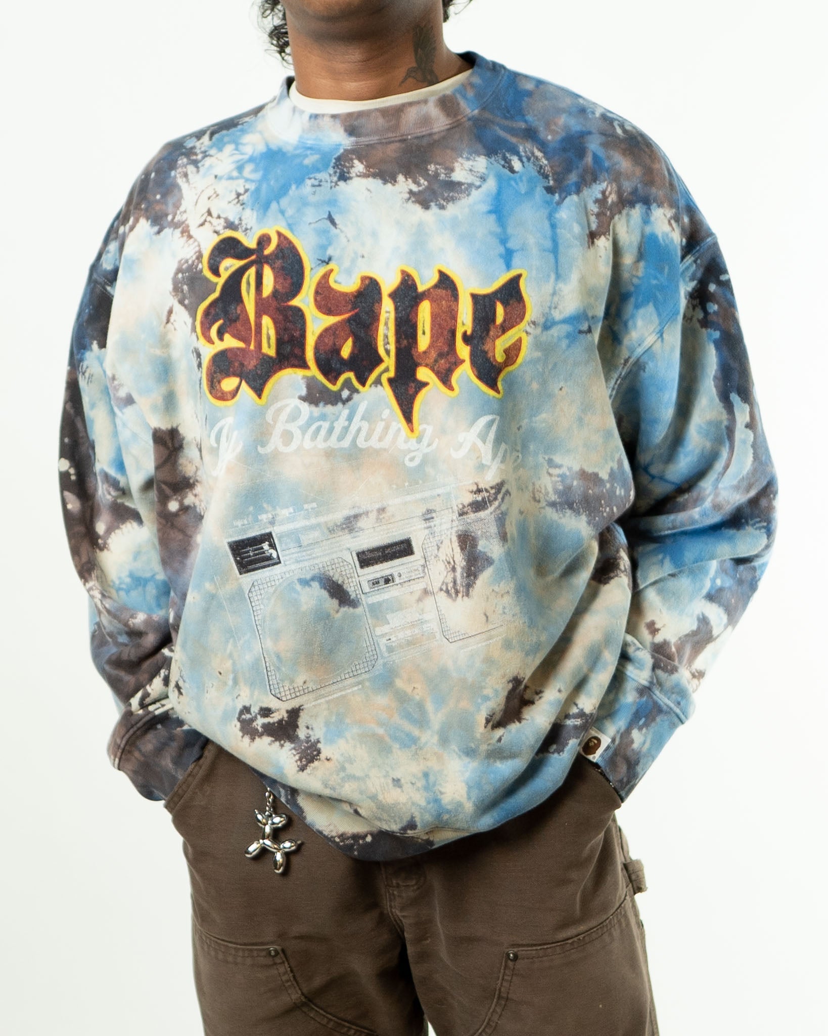 BAPE Tie Dye Boombox Crewneck Multicolor