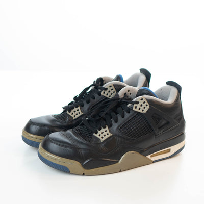 Nike Air Jordans 4  Black Leather Jordan 4 Retro Motorsports Alternate Sneakers