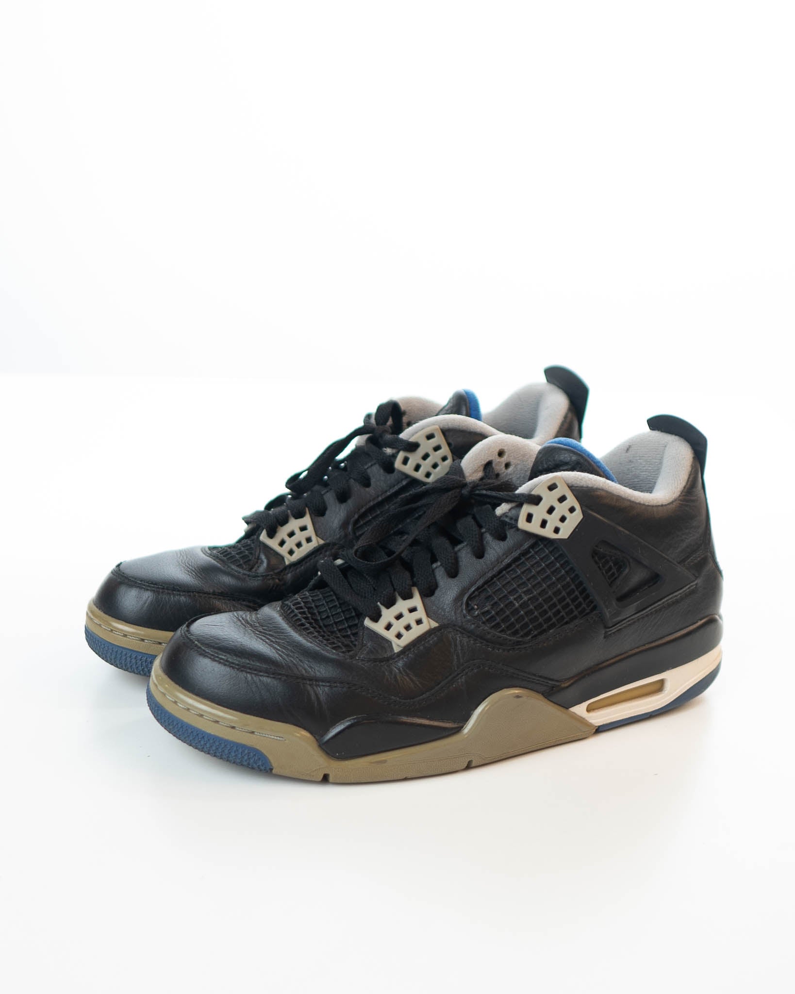 Nike Air Jordans 4  Black Leather Jordan 4 Retro Motorsports Alternate Sneakers