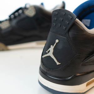 Nike Air Jordans 4  Black Leather Jordan 4 Retro Motorsports Alternate Sneakers