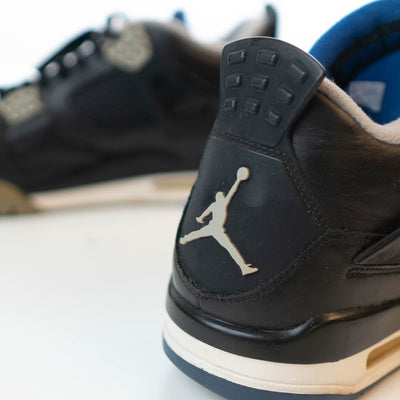 Nike Air Jordans 4  Black Leather Jordan 4 Retro Motorsports Alternate Sneakers