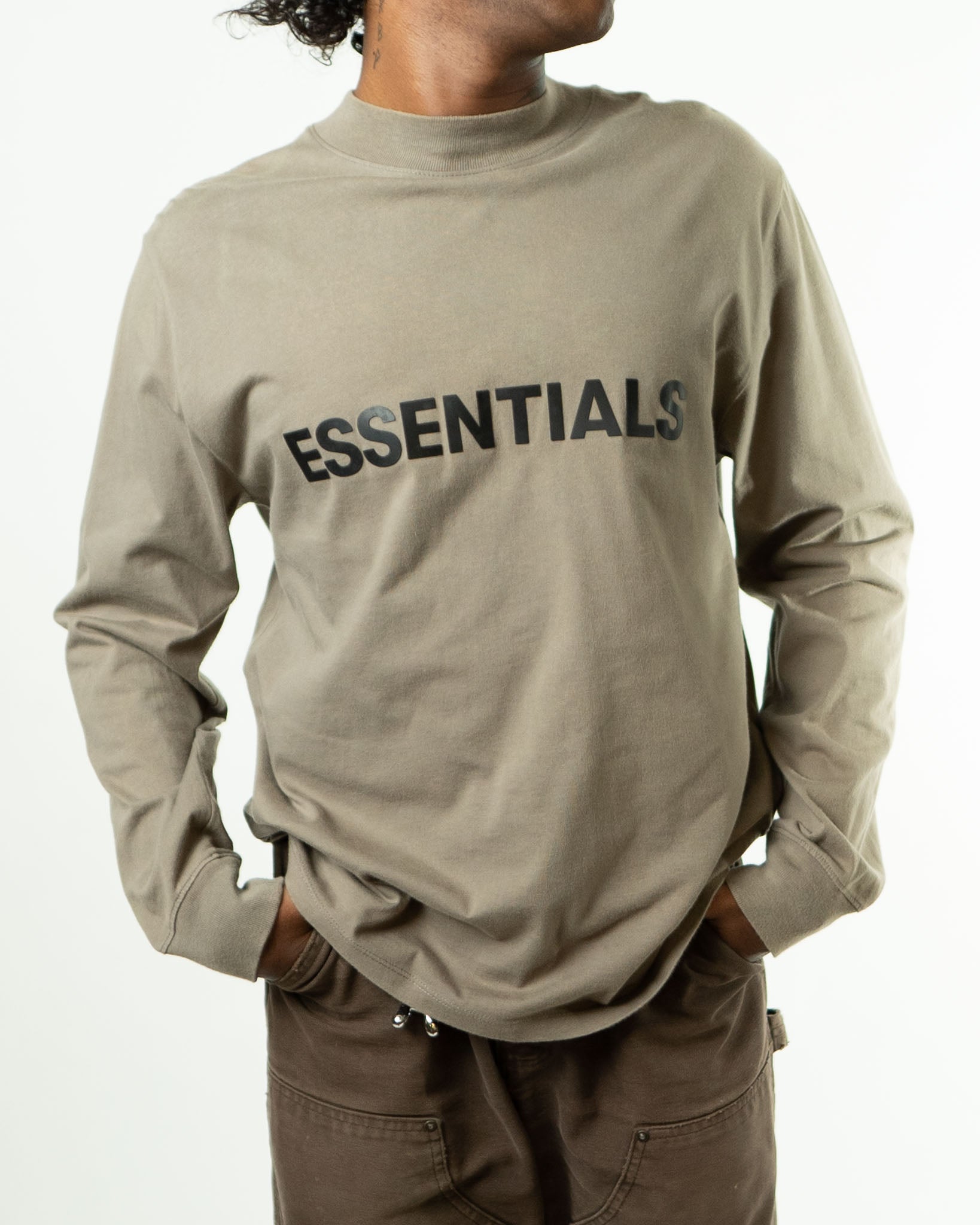 Fear Of God Essentials SS22 Long Sleeve T-Shirt 'Dark Oatmeal'