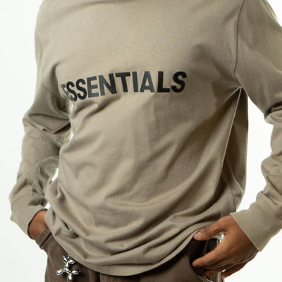 Fear Of God Essentials SS22 Long Sleeve T-Shirt 'Dark Oatmeal'