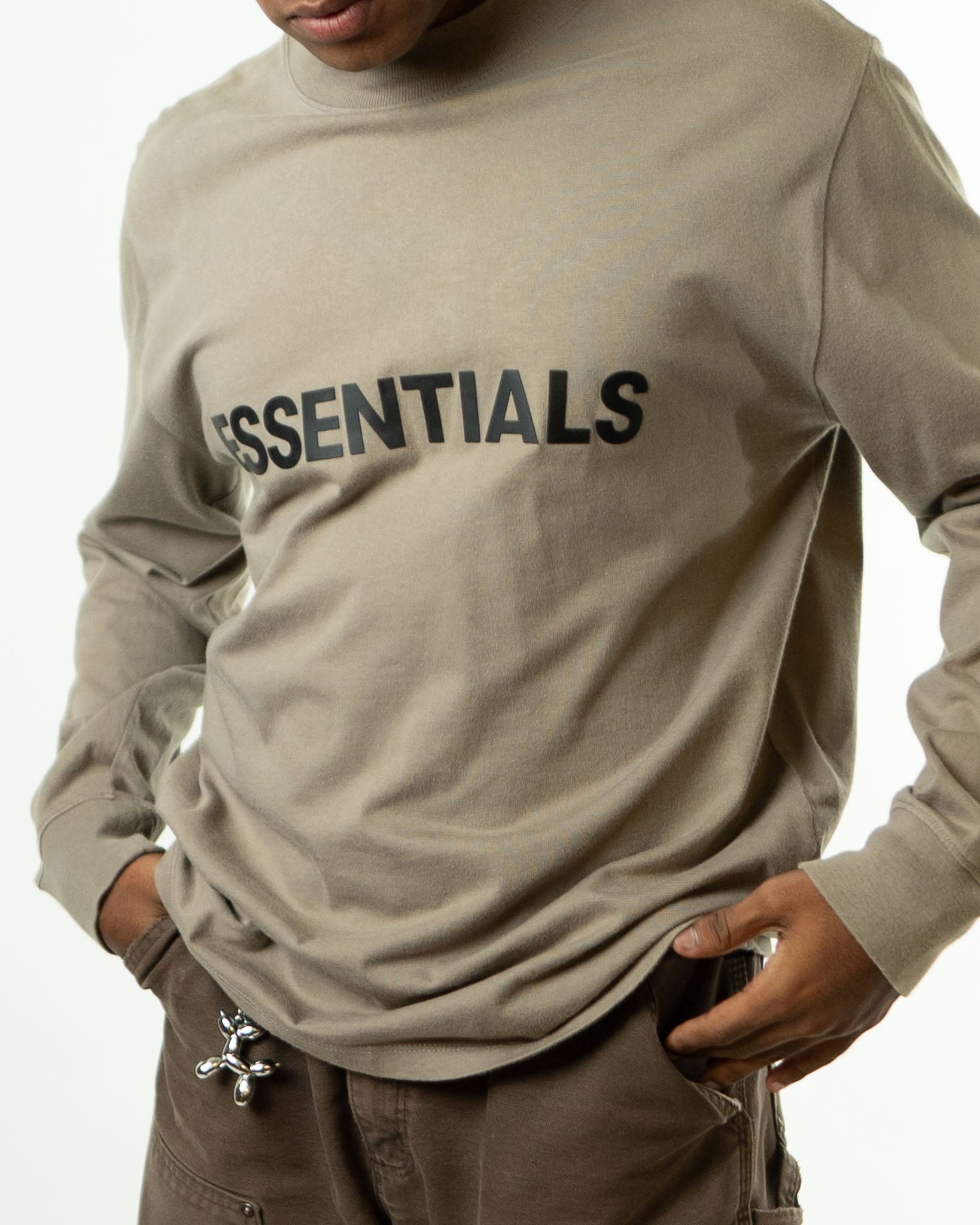 Fear Of God Essentials SS22 Long Sleeve T-Shirt 'Dark Oatmeal'