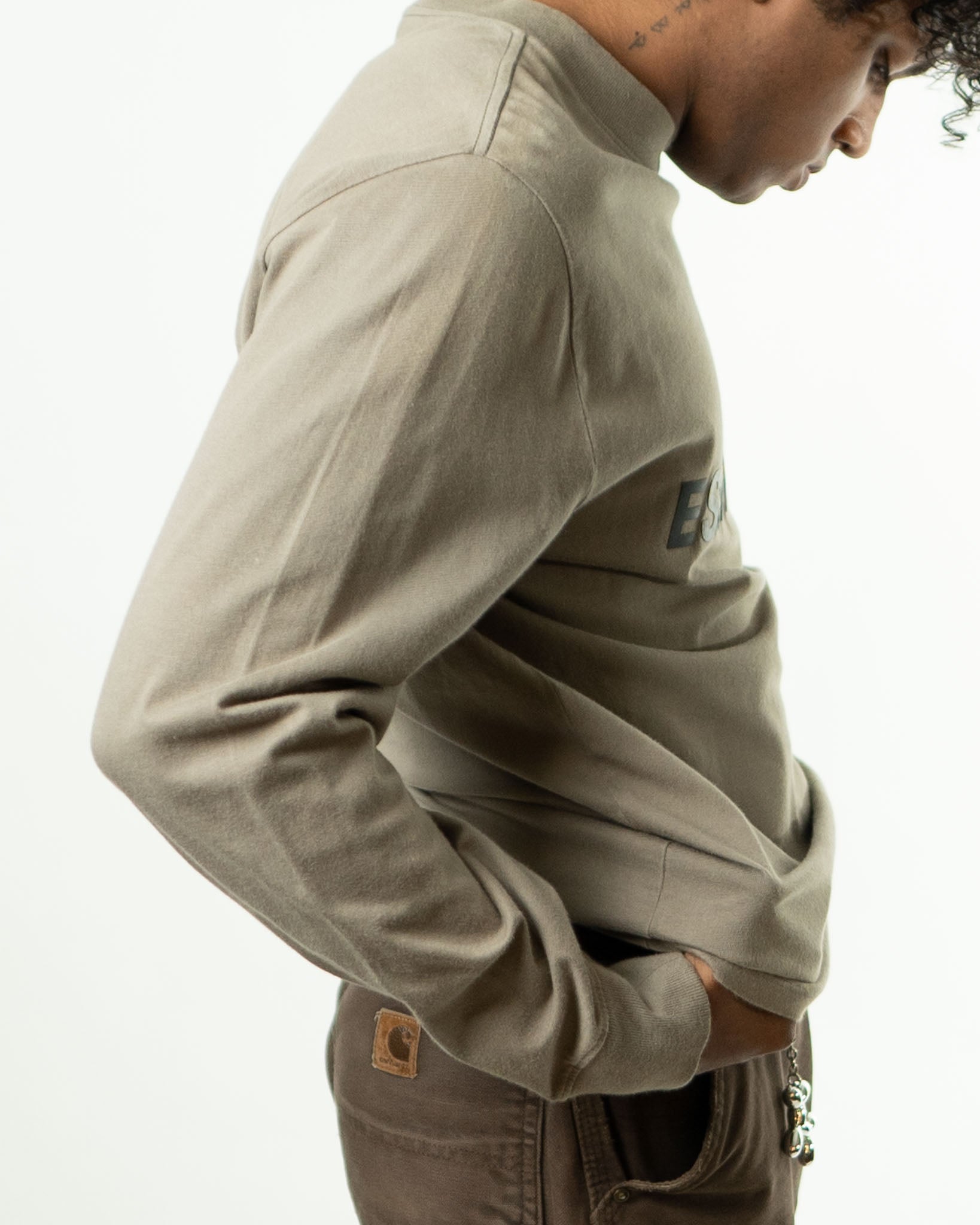 Fear Of God Essentials SS22 Long Sleeve T-Shirt 'Dark Oatmeal'