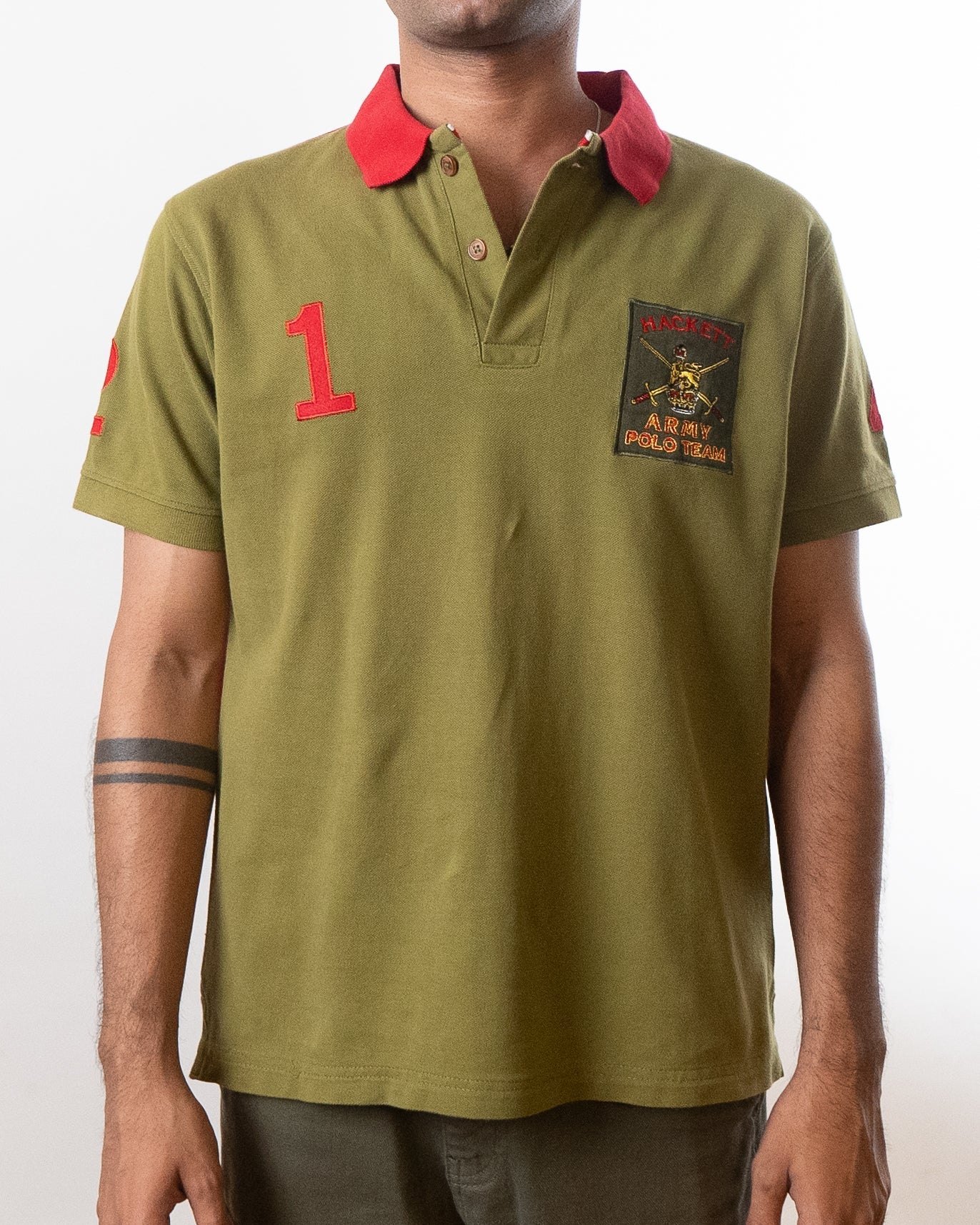 Hackett Regular Fit Army Team Polo T-Shirt