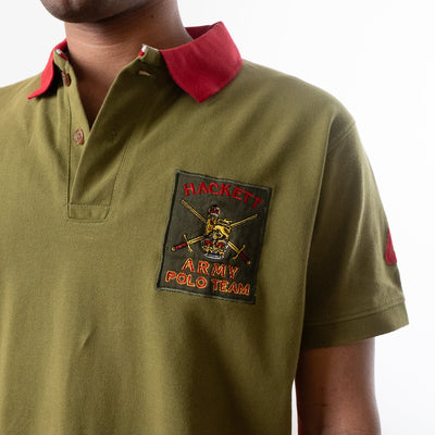 Hackett Regular Fit Army Team Polo T-Shirt