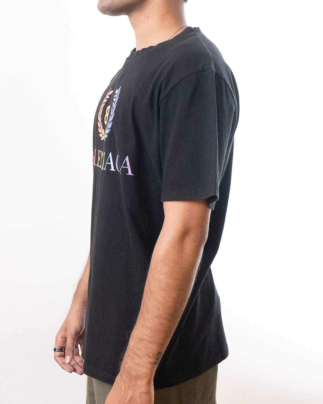 Balenciaga Rainbow Embroidered Logo T-Shirt