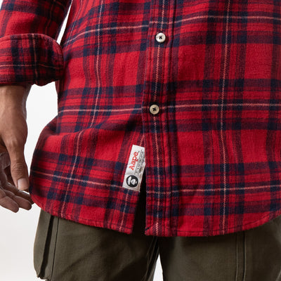 Aape By A Bathing Ape  Hooded Jacket Shirt Red Combo