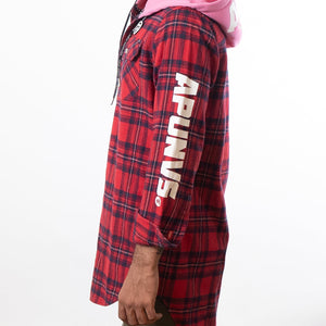 Aape By A Bathing Ape  Hooded Jacket Shirt Red Combo