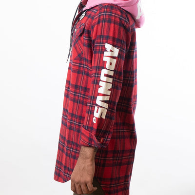 Aape By A Bathing Ape  Hooded Jacket Shirt Red Combo