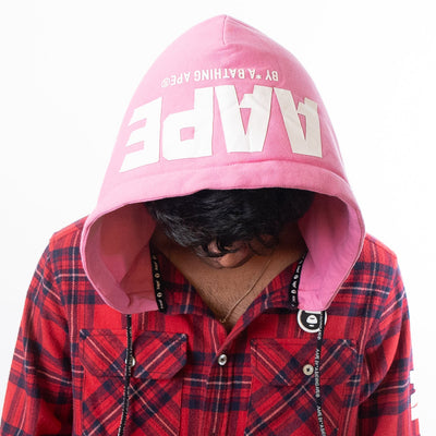 Aape By A Bathing Ape  Hooded Jacket Shirt Red Combo