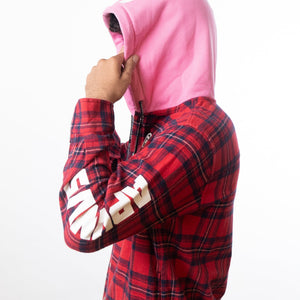 Aape By A Bathing Ape  Hooded Jacket Shirt Red Combo