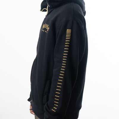 Hugo Boss Zip-Through Curved Logo Hoodie