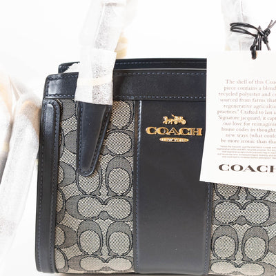 Coach Andrea Carryall Bag In Signature Jacquard- Midnight Navy -DS