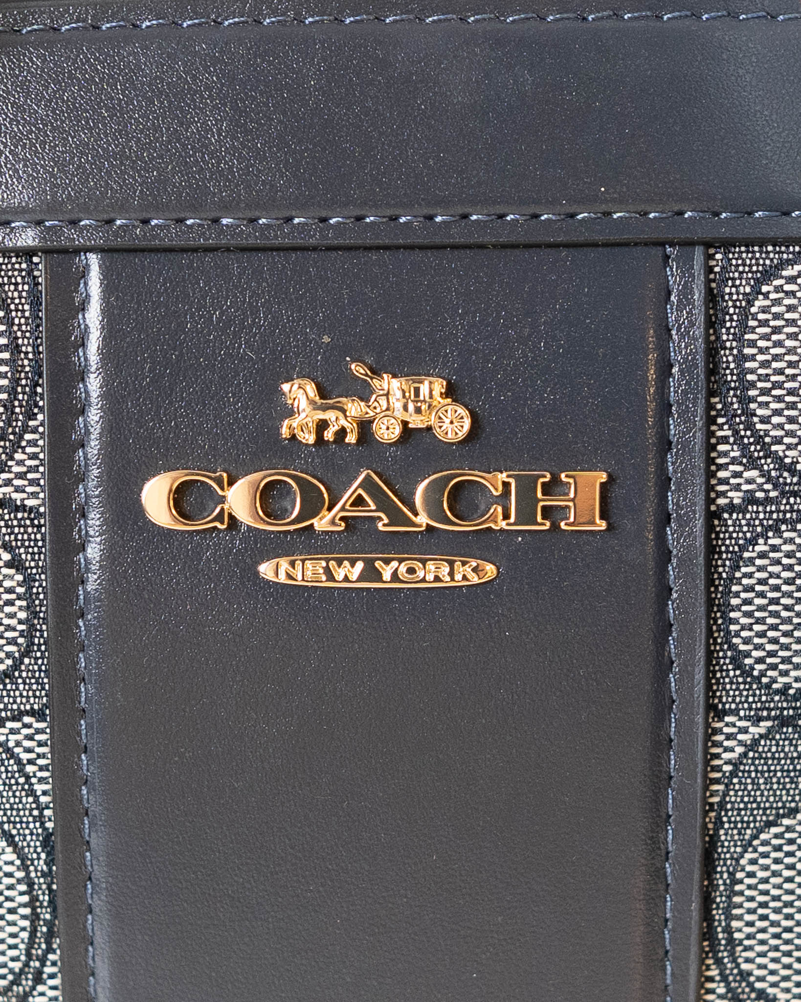 Coach Andrea Carryall Bag In Signature Jacquard- Midnight Navy -DS