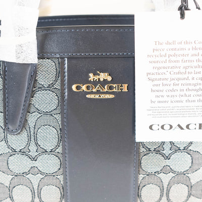 Coach Andrea Carryall Bag In Signature Jacquard- Midnight Navy -DS