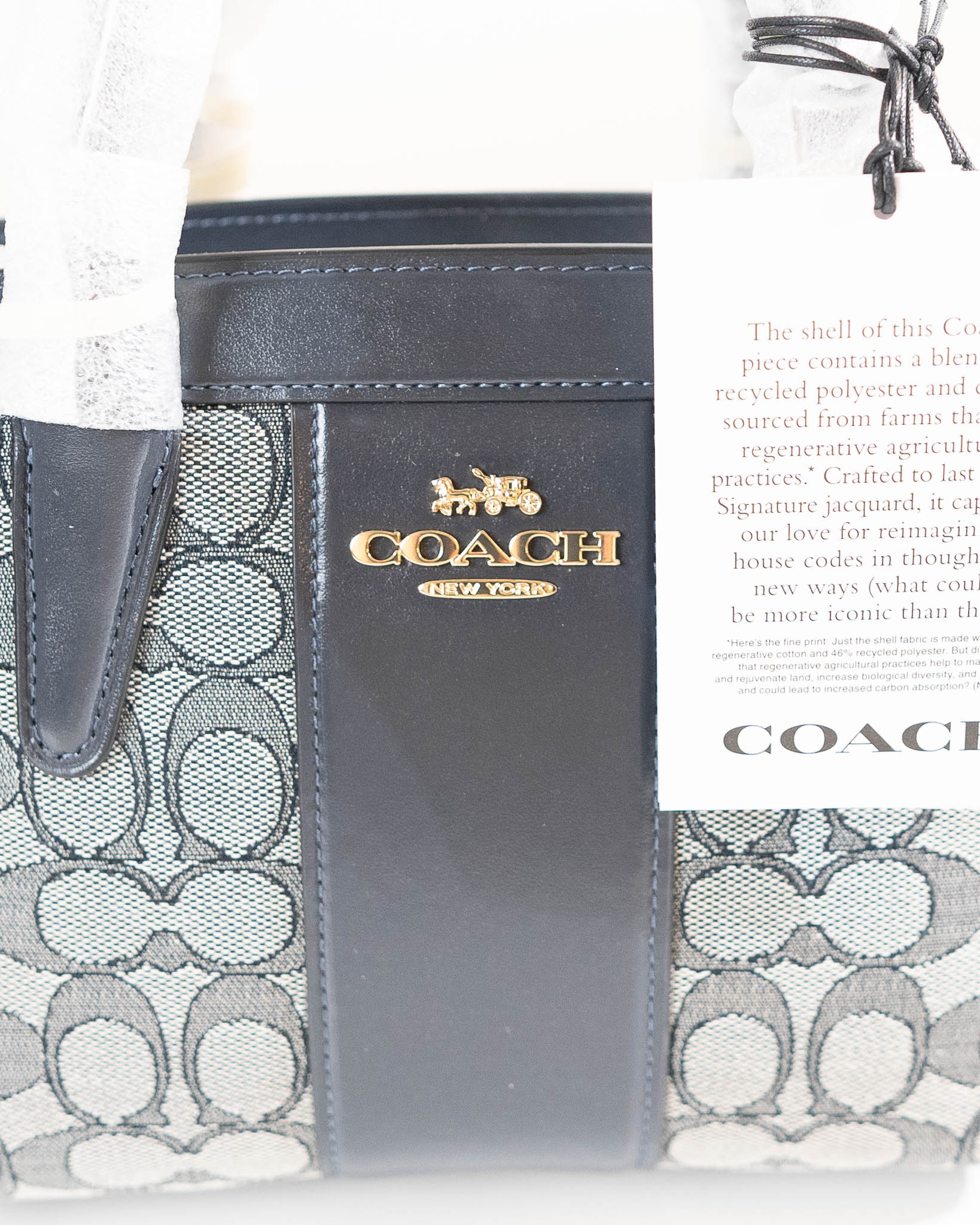 Coach Andrea Carryall Bag In Signature Jacquard- Midnight Navy -DS