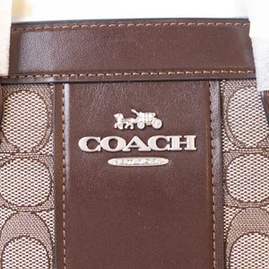 Coach Andrea Carryall Bag In Signature Jacquard- Oak-Maple -DS
