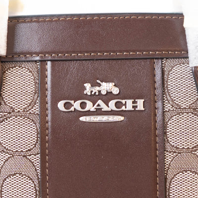 Coach Andrea Carryall Bag In Signature Jacquard- Oak-Maple -DS