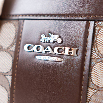 Coach Andrea Carryall Bag In Signature Jacquard- Oak-Maple -DS