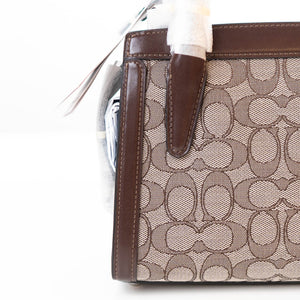 Coach Andrea Carryall Bag In Signature Jacquard- Oak-Maple -DS