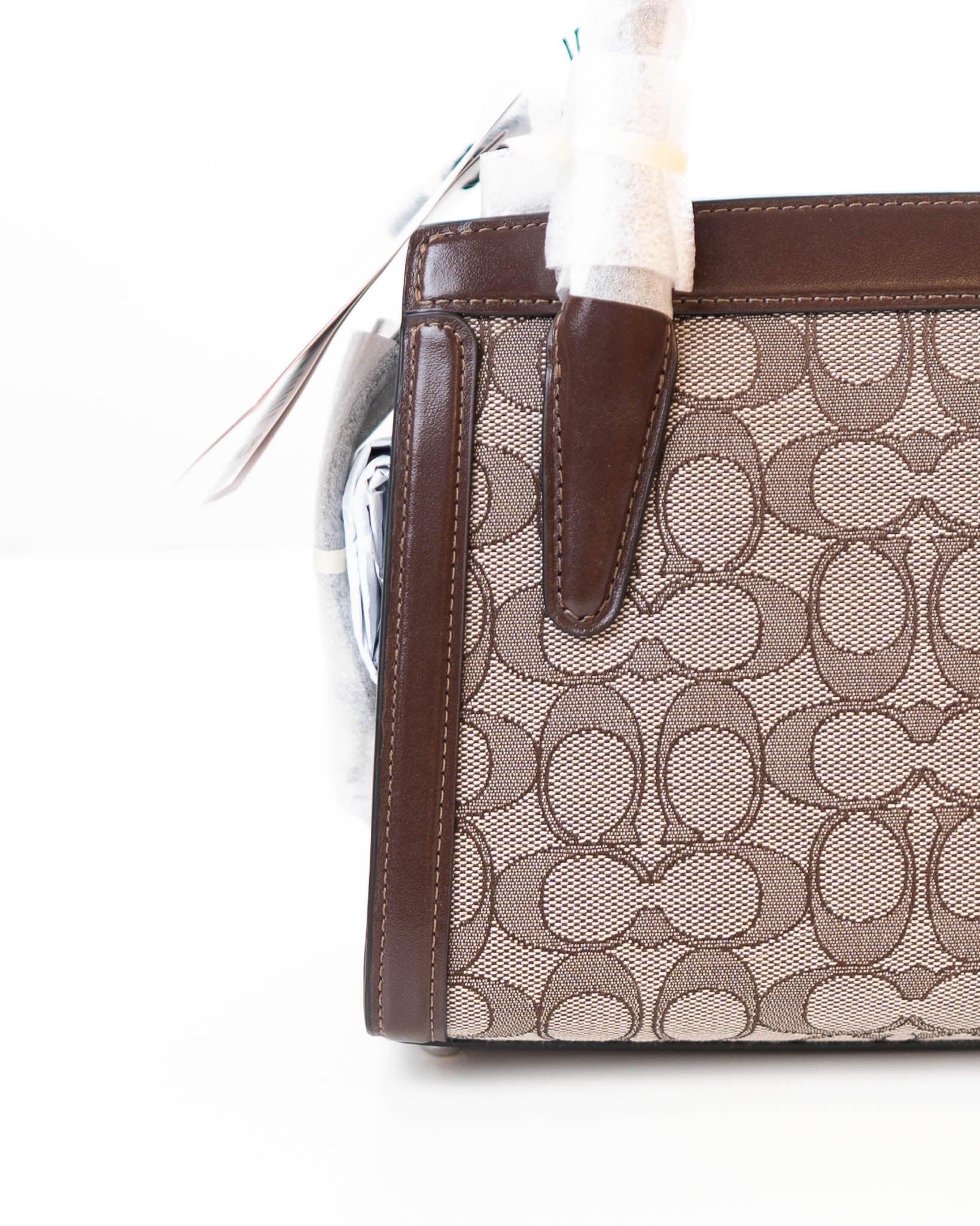 Coach Andrea Carryall Bag In Signature Jacquard- Oak-Maple -DS