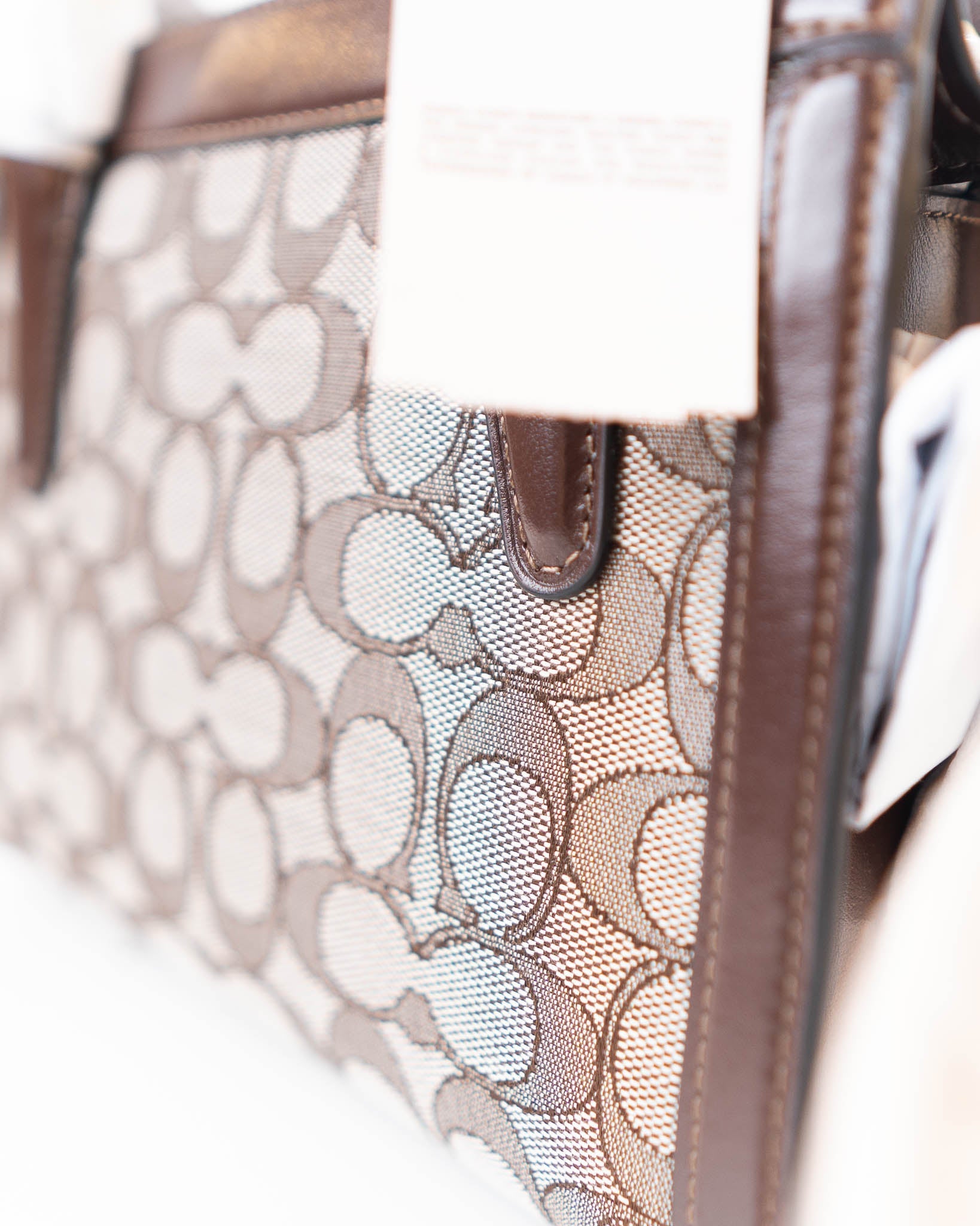 Coach Andrea Carryall Bag In Signature Jacquard- Oak-Maple -DS