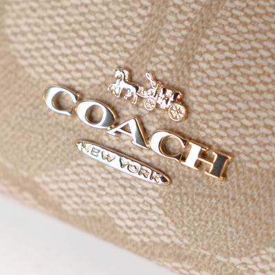 Coach Slim ID Card Case In Signature Canvas - Light Saddle -DS