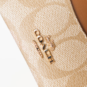 Coach Slim ID Card Case In Signature Canvas - Light Saddle -DS
