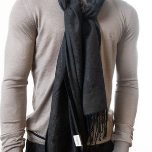 Balmain Grey and Black Scarf
