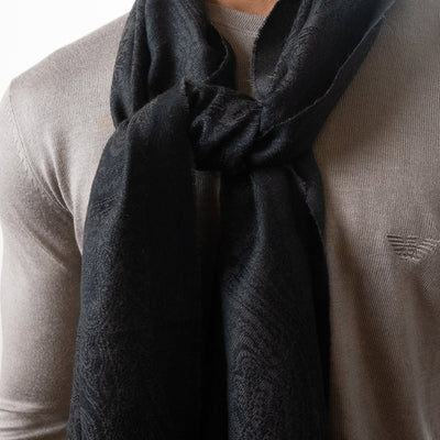 Balmain Grey and Black Scarf