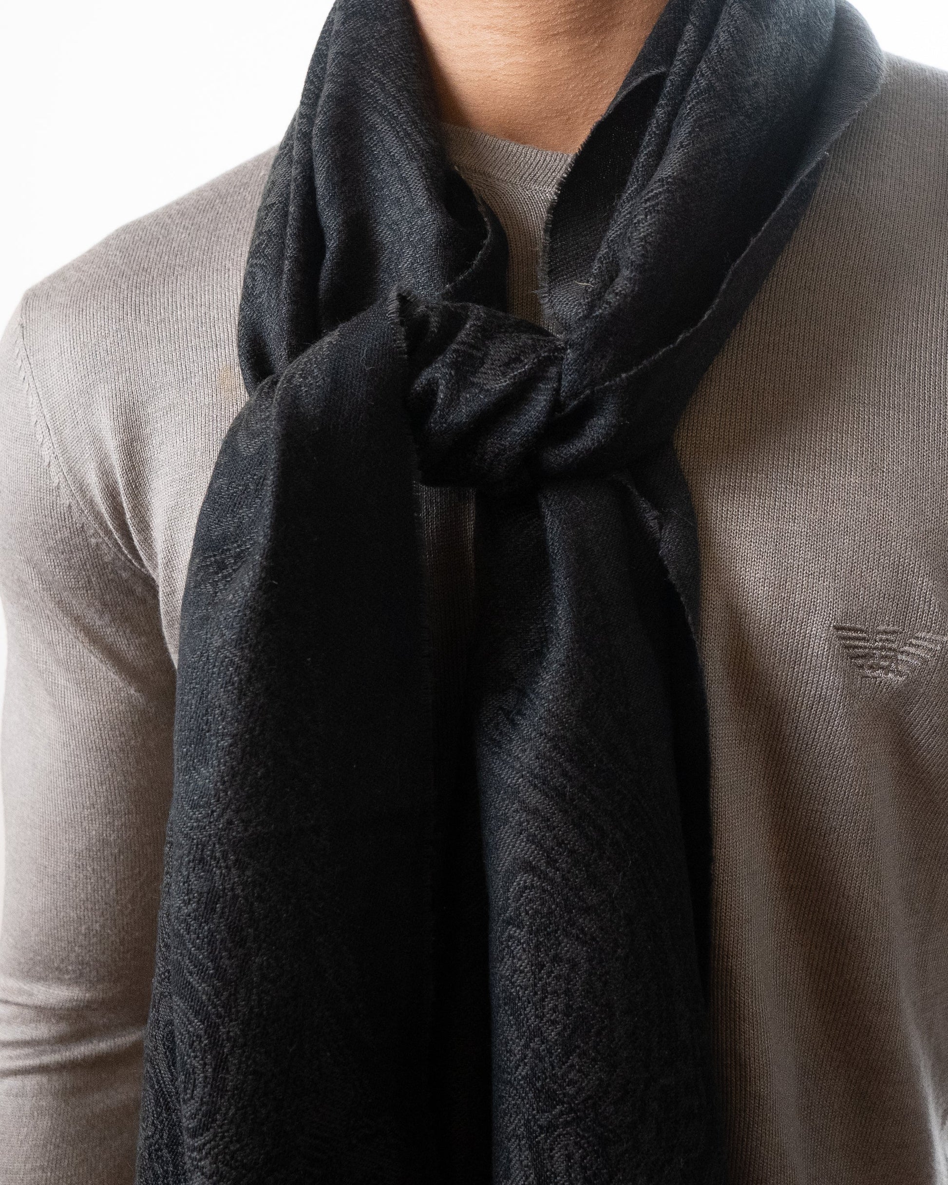 Balmain Grey and Black Scarf