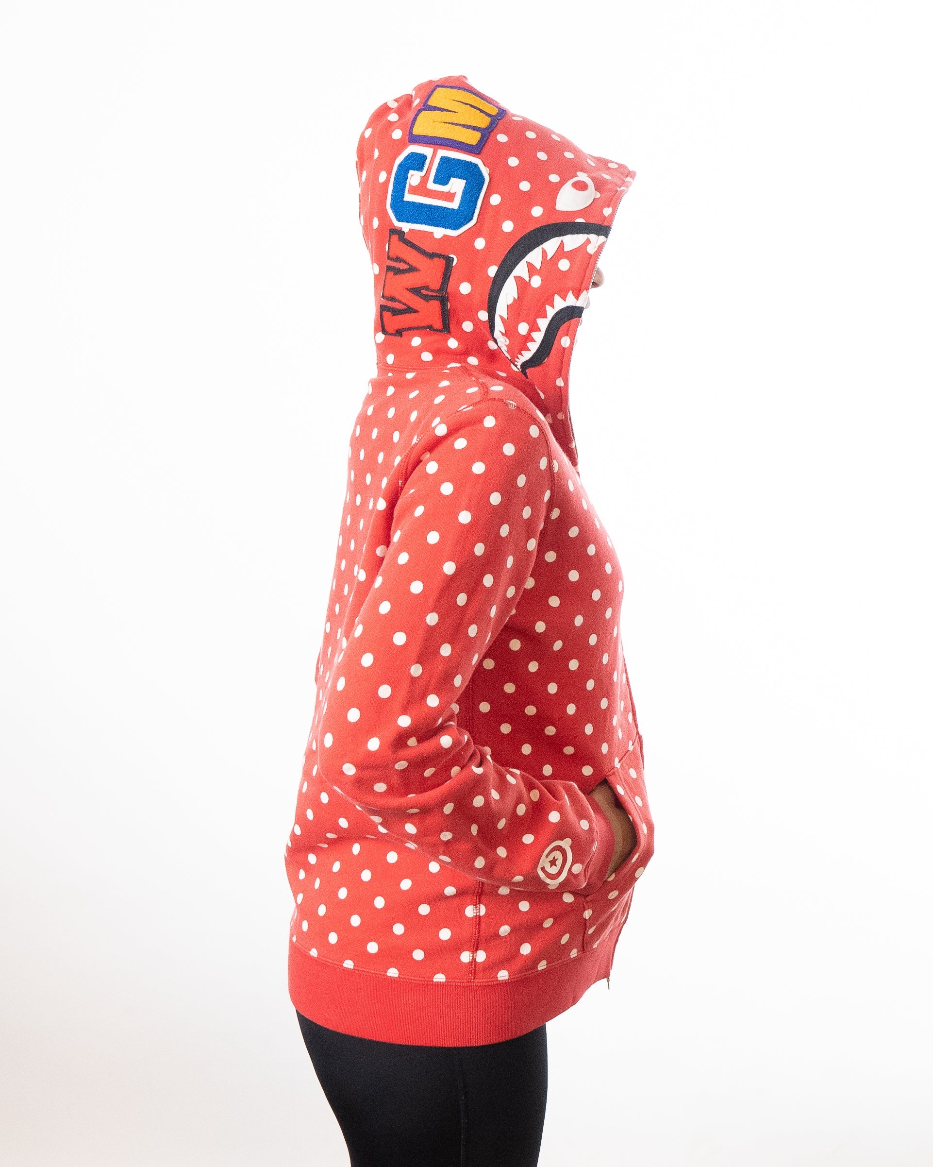 Aape By A Bathing Ape Shark Polka Dot  Hoodie - Red