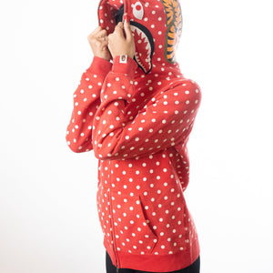 Aape By A Bathing Ape Shark Polka Dot  Hoodie - Red