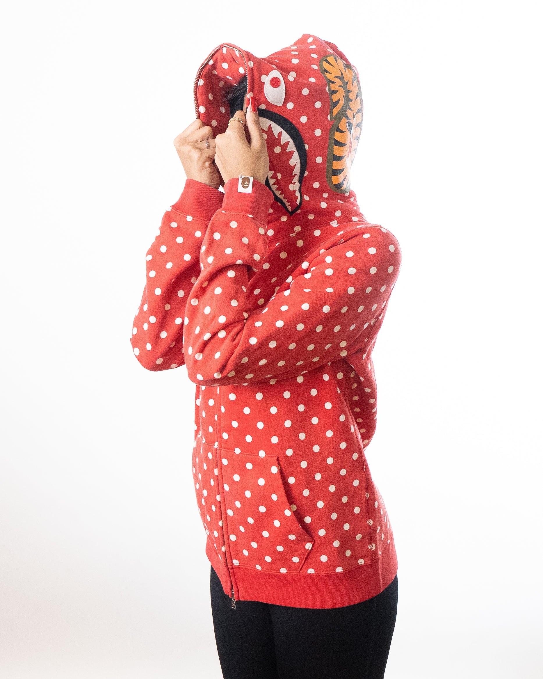 Aape By A Bathing Ape Shark Polka Dot  Hoodie - Red
