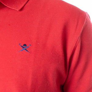 Hackett London Logo Embroidered Polo T-Shirt - Red