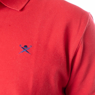 Hackett London Logo Embroidered Polo T-Shirt - Red