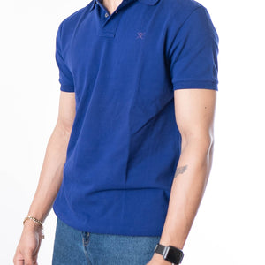 Hackett Indigo Logo Embroidered Solid Polo T-Shirt