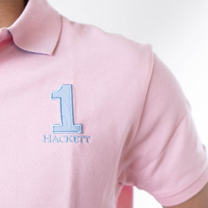 Hackett Light Pink Solid Polo T-Shirt