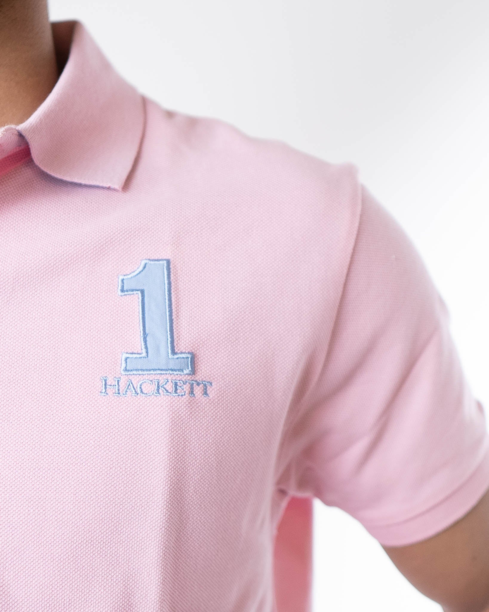 Hackett Light Pink Solid Polo T-Shirt