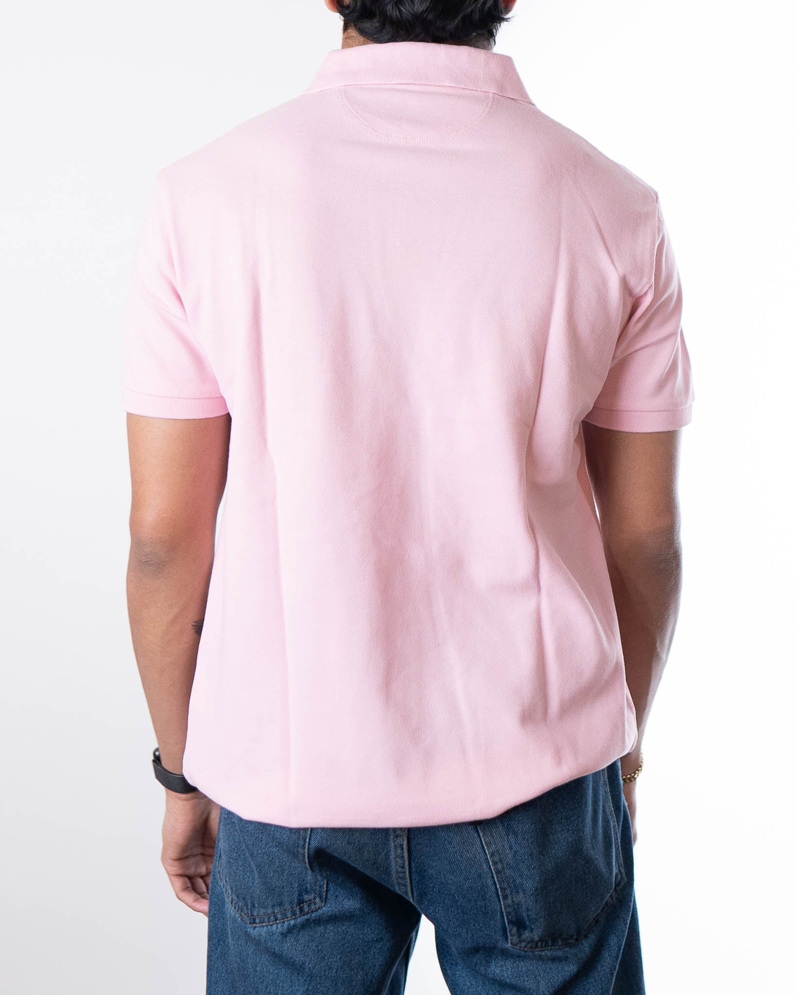Hackett Light Pink Solid Polo T-Shirt