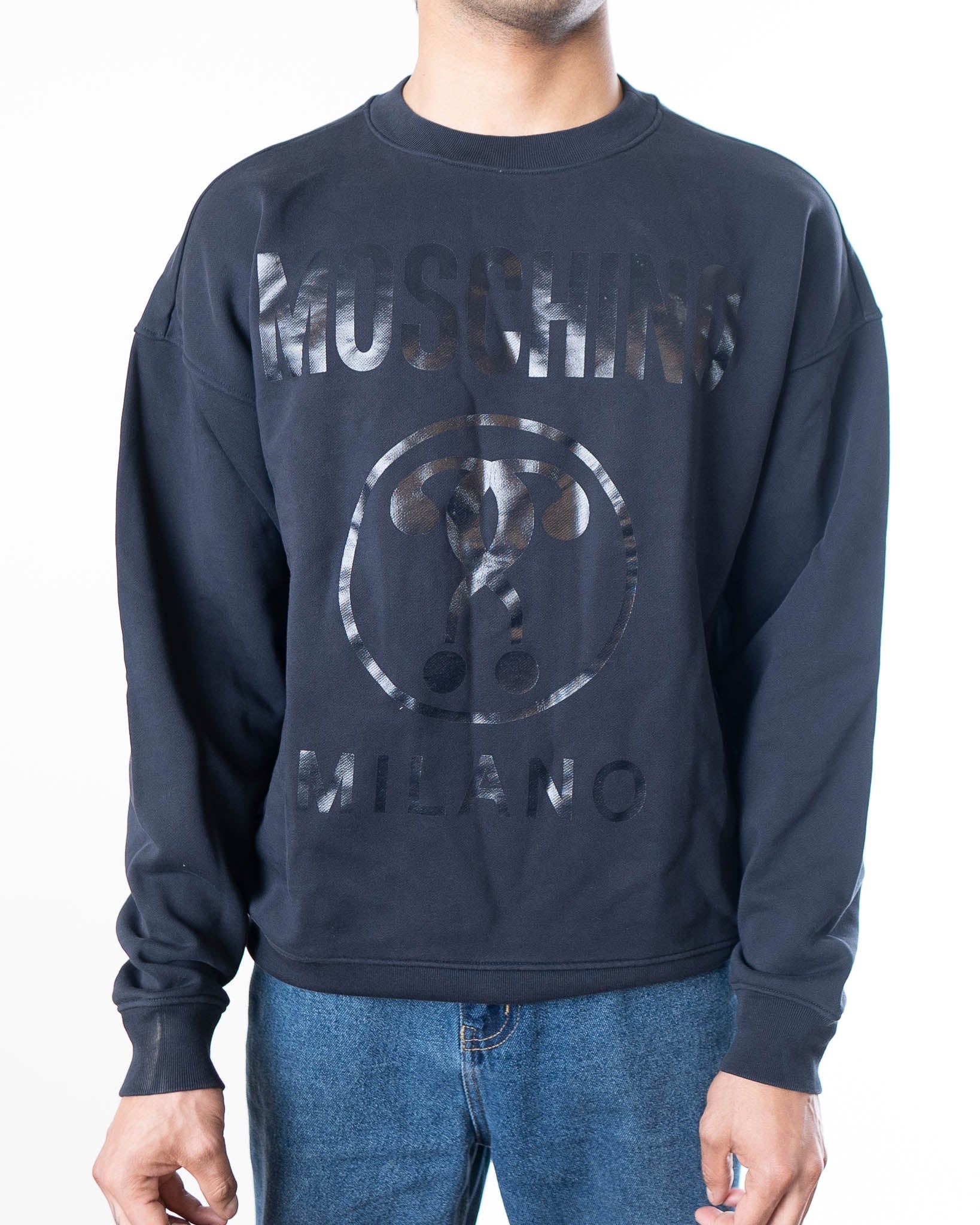 Moschino Double Question Mark Sweatshirt -Navy