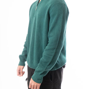 Brooks Brothers Wool Quater Zip Green Sweater