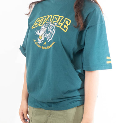 Puma X Staple Green Graphic Print Loose Fit T-Shirt